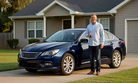 Car delivered to a driveway in Dothan, Alabama, United States
