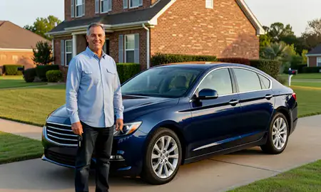 Car delivered to a driveway in Florence, Alabama, United States
