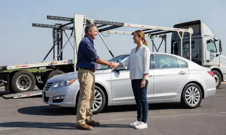 Vehicle owner beside their delivered car in Gadsden, Alabama, United States