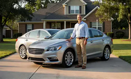 Customer with their delivered car in Hoover, Alabama, United States