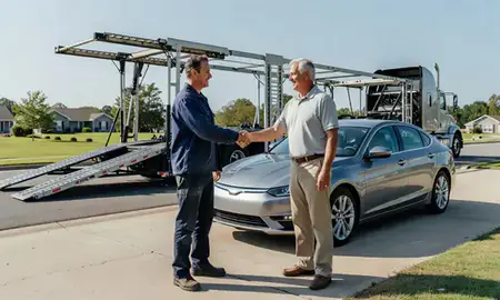 Vehicle owner beside their delivered car in Hoover, Alabama, United States