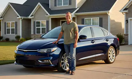 Customer with their delivered car in Madison, Alabama, United States