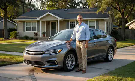 Customer with their delivered car in Mobile, Alabama, United States
