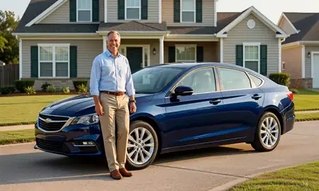 Customer with their delivered car in Montgomery, Alabama, United States
