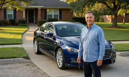 Car delivered to a driveway in Montgomery, Alabama, United States