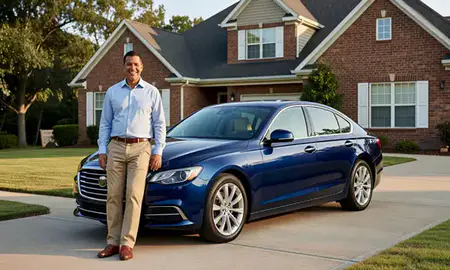 Customer with their delivered car in Mountain Brook, Alabama, United States