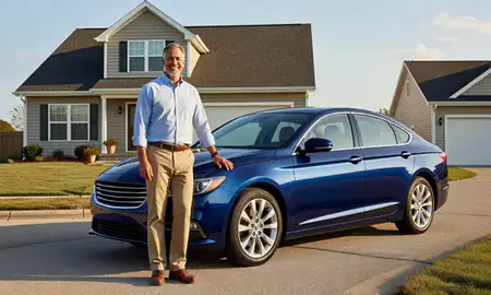 Customer with their delivered car in Northport, Alabama, United States
