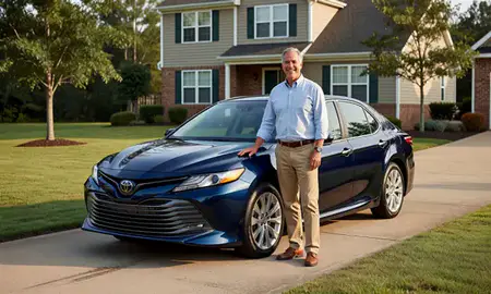 Customer with their delivered car in Oxford, Alabama, United States