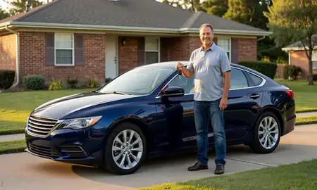 Car delivered to a driveway in Phenix City, Alabama, United States