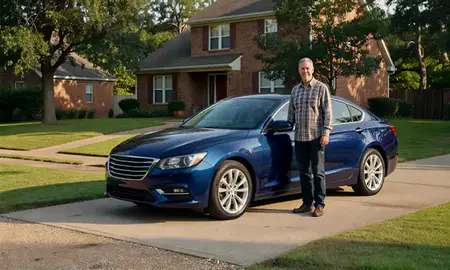 Car delivered to a driveway in Prattville, Alabama, United States