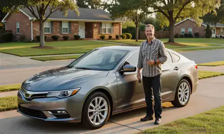 Car delivered to a driveway in Tuscaloosa, Alabama, United States