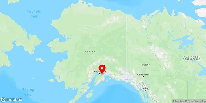 Map of Anchorage, Alaska, United States