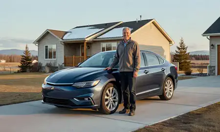Customer with their delivered car in Chena Ridge, Alaska, United States