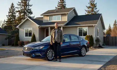 Customer with their delivered car in Kalifornsky, Alaska, United States