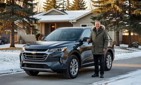 Car delivered to a driveway in Kalifornsky, Alaska, United States