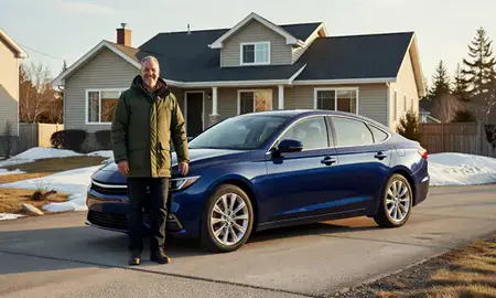 Customer with their delivered car in Kodiak, Alaska, United States