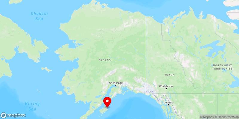 Map of Kodiak, Alaska, USA