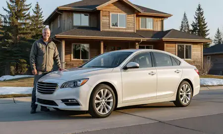 Customer with their delivered car in Meadow Lakes, Alaska, United States