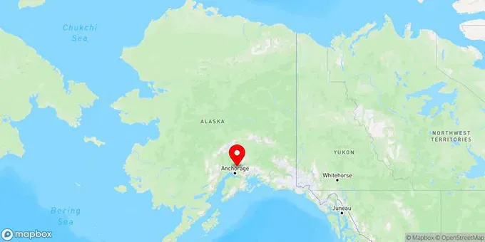 Map of Meadow Lakes, Alaska, United States