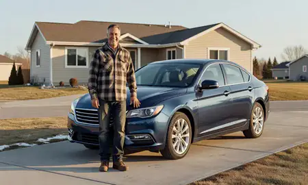 Customer with their delivered car in Nikiski, Alaska, United States