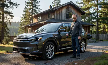 Car delivered to a driveway in Sitka, Alaska, United States