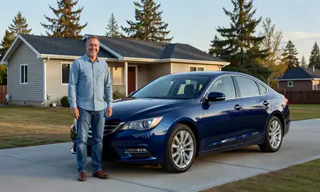Customer with their delivered car in Sterling, Alaska, United States