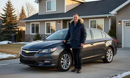 Customer with their delivered car in Tanaina, Alaska, United States