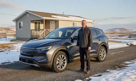 Car delivered to a driveway in Utqiagvik, Alaska, United States
