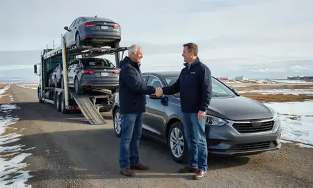 Vehicle owner beside their delivered car in Utqiagvik, Alaska, United States