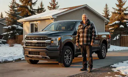 Car delivered to a driveway in Wasilla, Alaska, United States