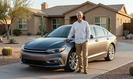 Customer with their delivered car in Apache Junction, Arizona, United States