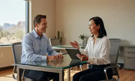 Customer discussing car shipping options in Apache Junction, Arizona, United States