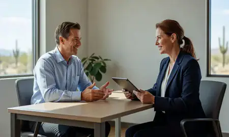 Customer discussing car shipping options in Avondale, Arizona, United States