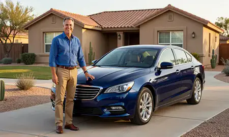 Customer with their delivered car in Buckeye, Arizona, United States