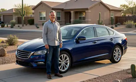 Car delivered to a driveway in Buckeye, Arizona, United States