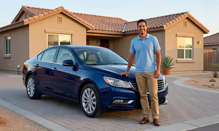 Customer with their delivered car in Casa Grande, Arizona, United States