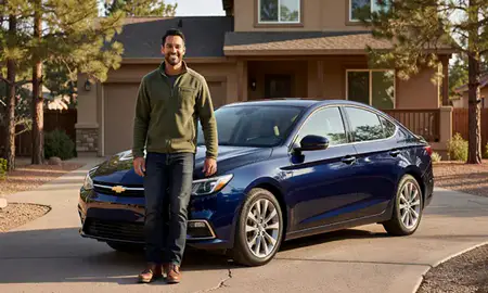 Customer with their delivered car in Flagstaff, Arizona, United States