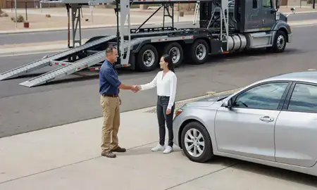 Vehicle owner beside their delivered car in Gilbert, Arizona, United States
