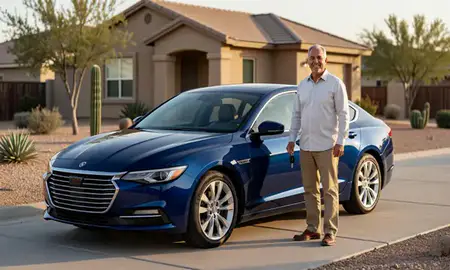 Car delivered to a driveway in Lake Havasu City, Arizona, United States