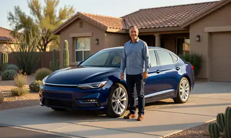 Car delivered to a driveway in Marana, Arizona, United States