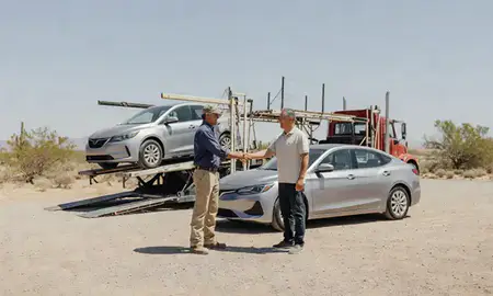 Vehicle owner beside their delivered car in Marana, Arizona, United States