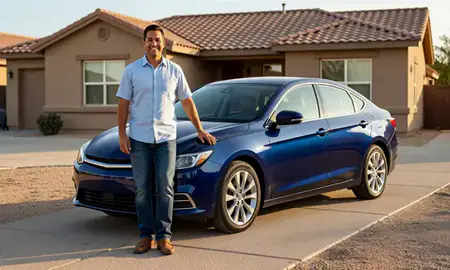 Customer with their delivered car in Maricopa, Arizona, United States