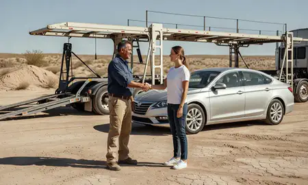 Vehicle owner beside their delivered car in Maricopa, Arizona, United States