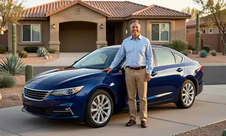 Customer with their delivered car in Oro Valley, Arizona, United States
