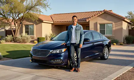 Customer with their delivered car in Prescott, Arizona, United States