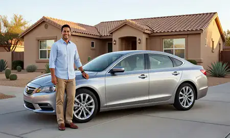Customer with their delivered car in San Tan Valley, Arizona, United States