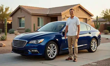 Car delivered to a driveway in San Tan Valley, Arizona, United States