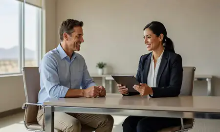 Customer discussing car shipping options in San Tan Valley, Arizona, United States