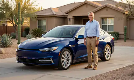 Car delivered to a driveway in Scottsdale, Arizona, United States