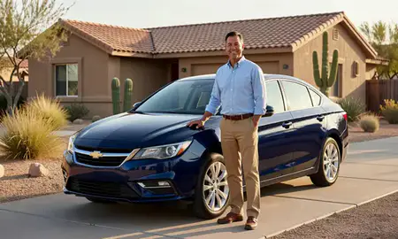 Customer with their delivered car in Sierra Vista, Arizona, United States